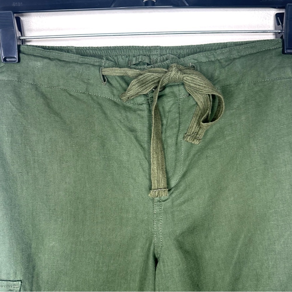 J. Crew Linen Blend Green Cargo Pants for Women Size 2 - Picture 5 of 9
